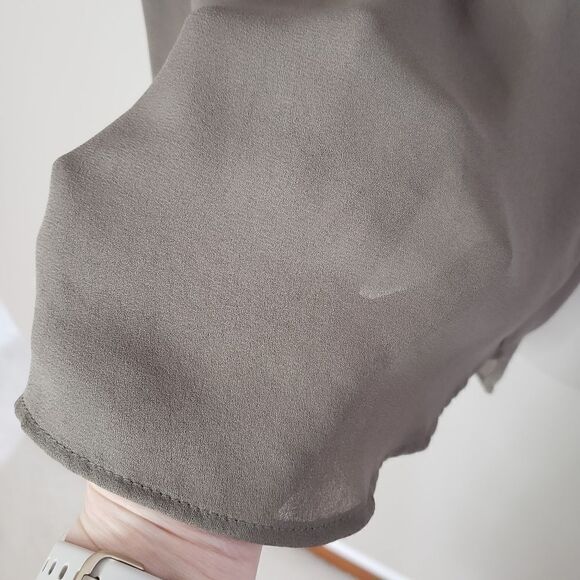 🦋3/$25 Banana Blue Xsmall Grey Long Sleeve Sheer Dress Tunic - Picture 11 of 11